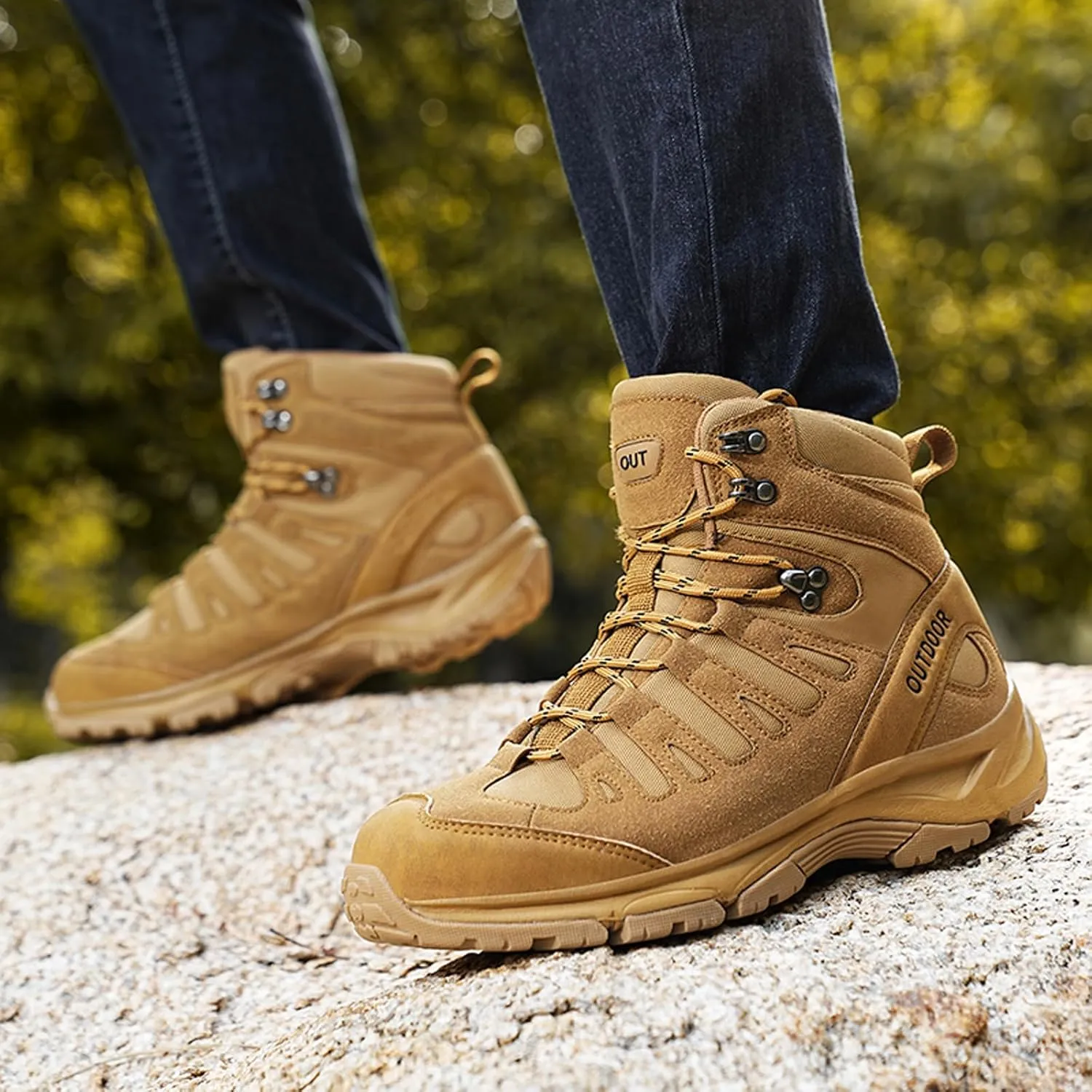 Eliogn Men's Training Boots Hiking Shoes Military Tactical Combat Outdoor Jungle Work Boots