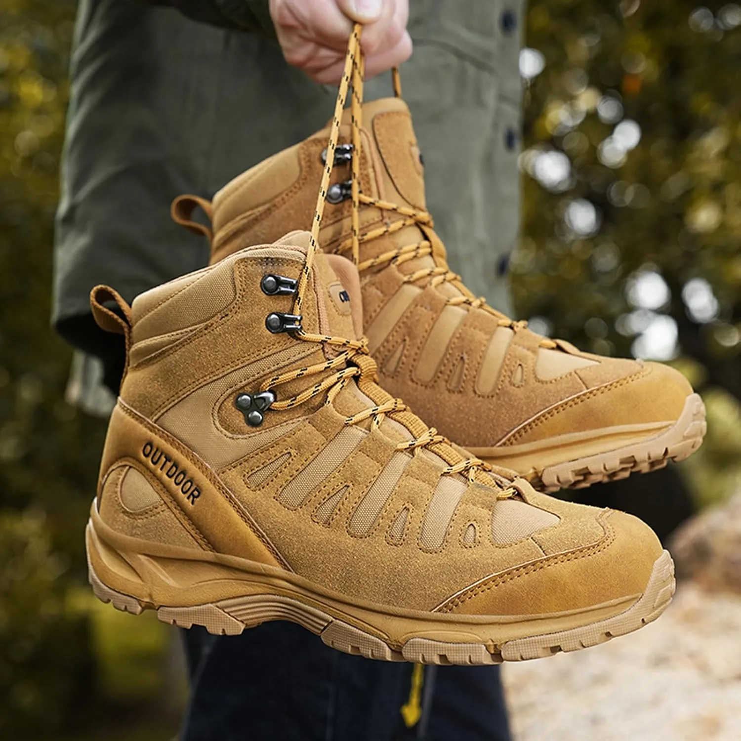 Eliogn Men's Training Boots Hiking Shoes Military Tactical Combat Outdoor Jungle Work Boots