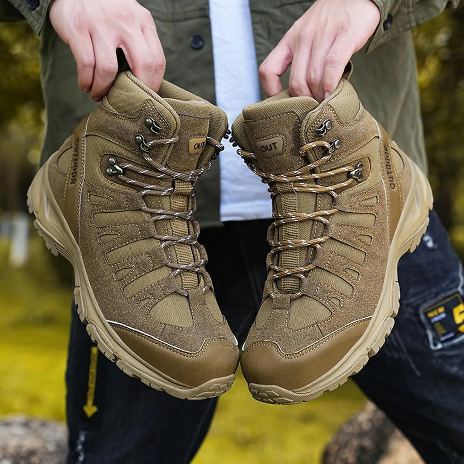 Eliogn Men's Training Boots Hiking Shoes Military Tactical Combat Outdoor Jungle Work Boots
