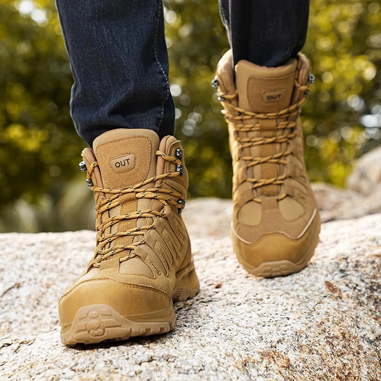 Eliogn Men's Training Boots Hiking Shoes Military Tactical Combat Outdoor Jungle Work Boots