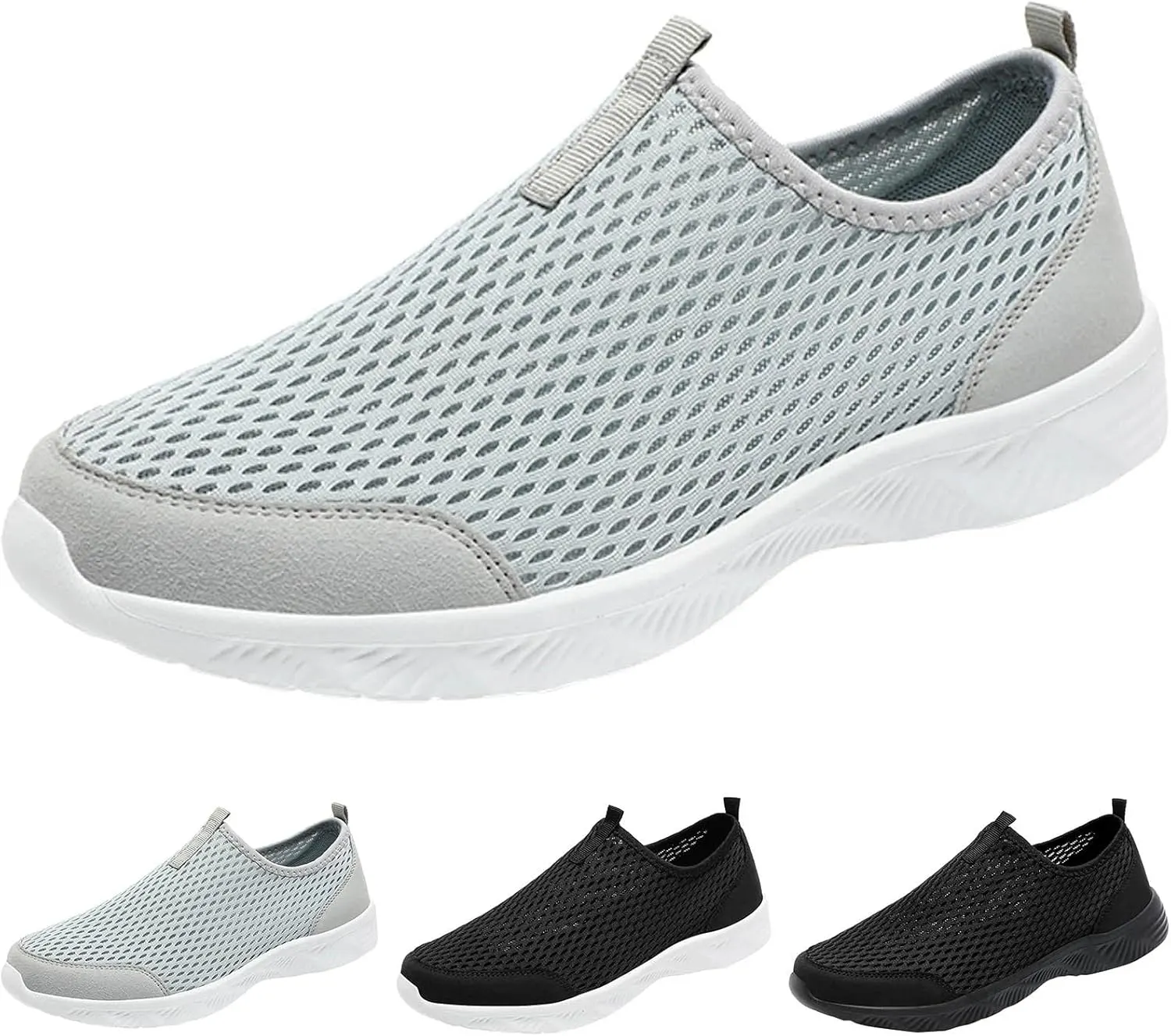 Fashion Sneaker Lace-Up Men Sports Shoes Fashionable Simple and Pure Color Mesh Hollowed Out Breathable Comfortable and