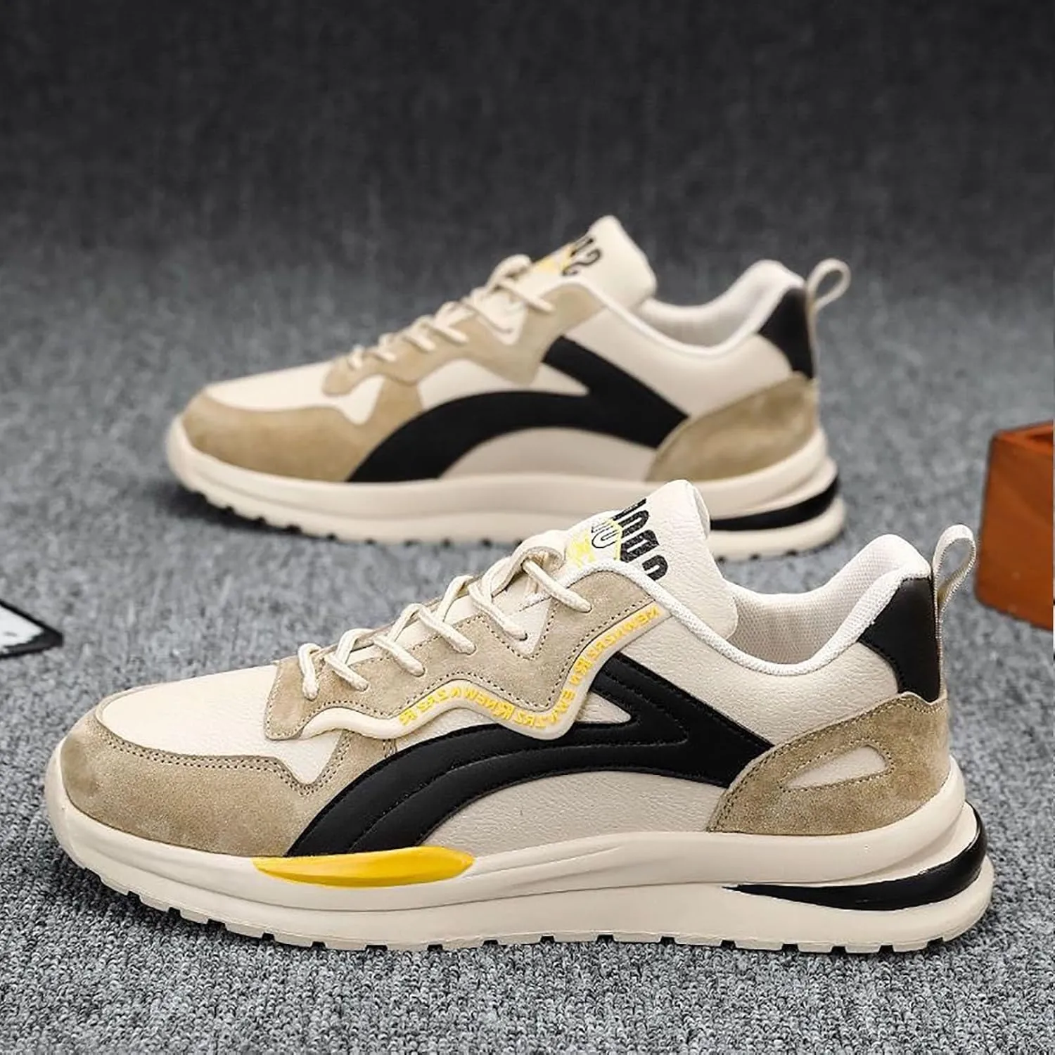 Fashion Sneaker Lace-Up Men's Shoes Breathable Spring Trend Versatile Sports Leisure Gump Running Dad Shoes