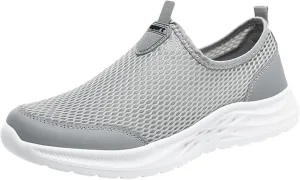 Fashion Summer Men Breathable Mesh Shallow Lace Up Casual Shoes Sneaker Odor Eliminator for Men's Sneaker (Grey, 10)