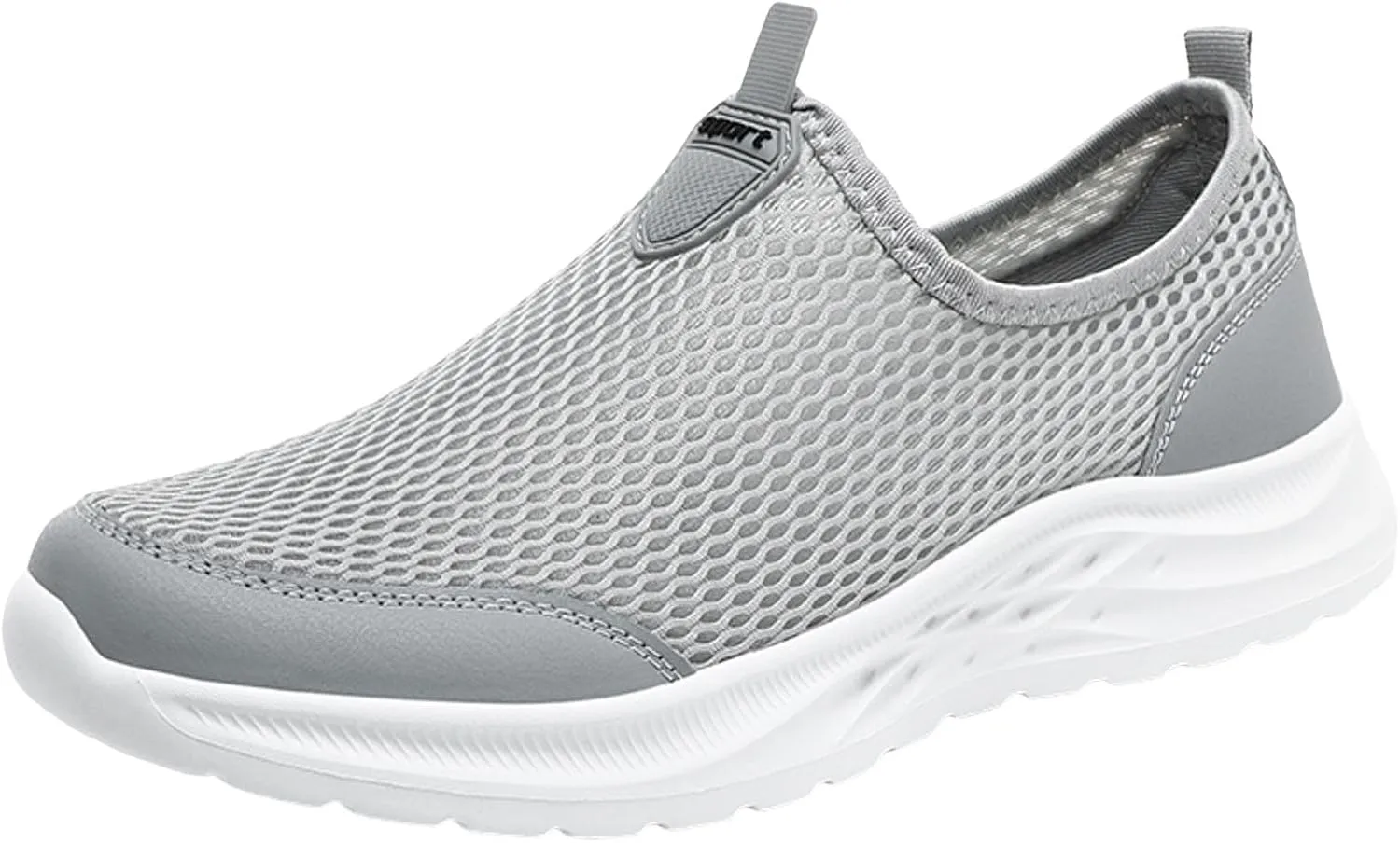 Fashion Summer Men Breathable Mesh Shallow Lace Up Casual Shoes Sneaker Odor Eliminator for Men's Sneaker (Grey, 10)