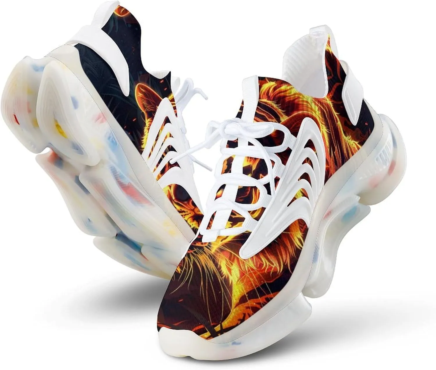 Flame Tiger Men's Running Shoes Lightweight Walking Shoe Breathable Sneaker