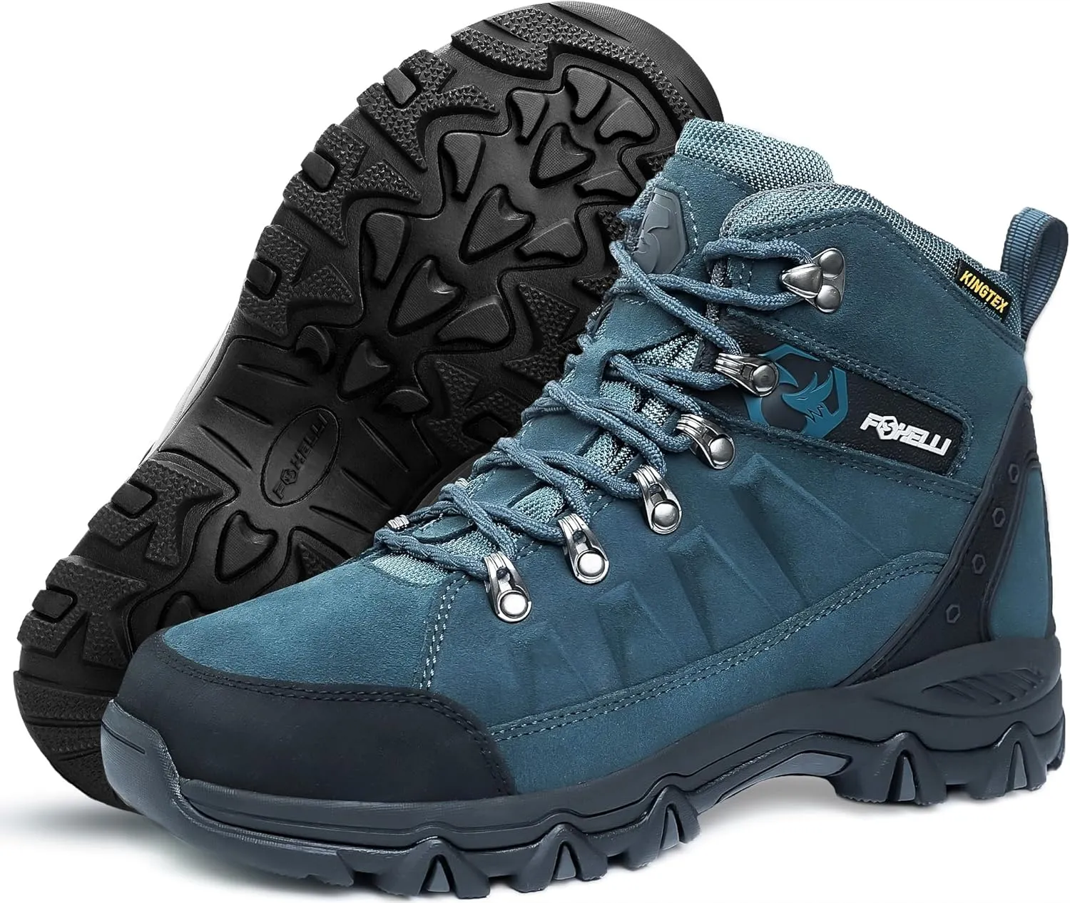 Foxelli Womens Hiking Boots - Waterproof Lightweight & Breathable Suede Leather