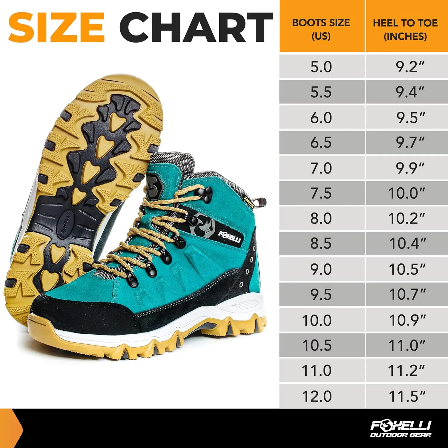 Foxelli Womens Hiking Boots - Waterproof Lightweight & Breathable Suede Leather