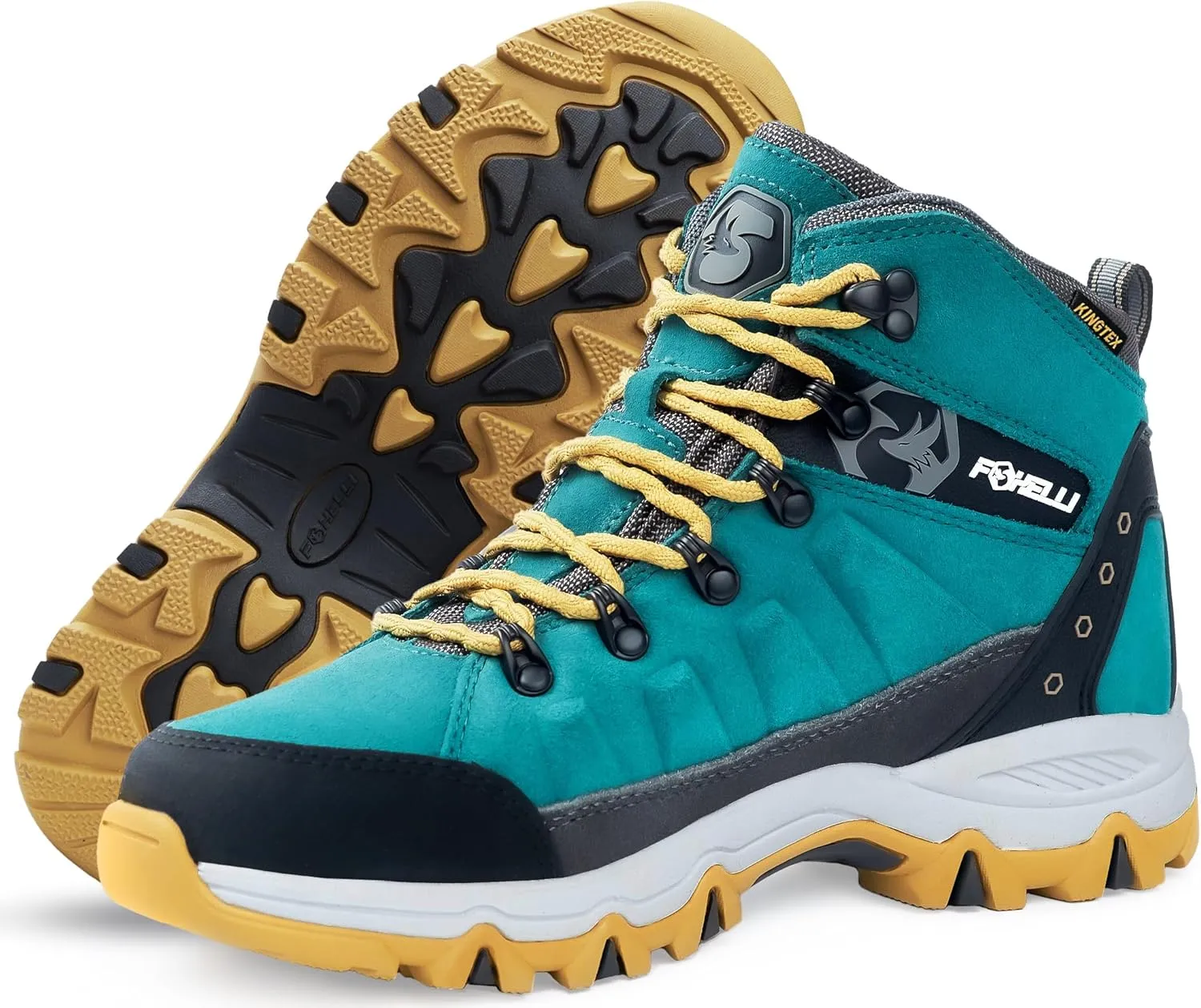 Foxelli Womens Hiking Boots - Waterproof Lightweight & Breathable Suede Leather
