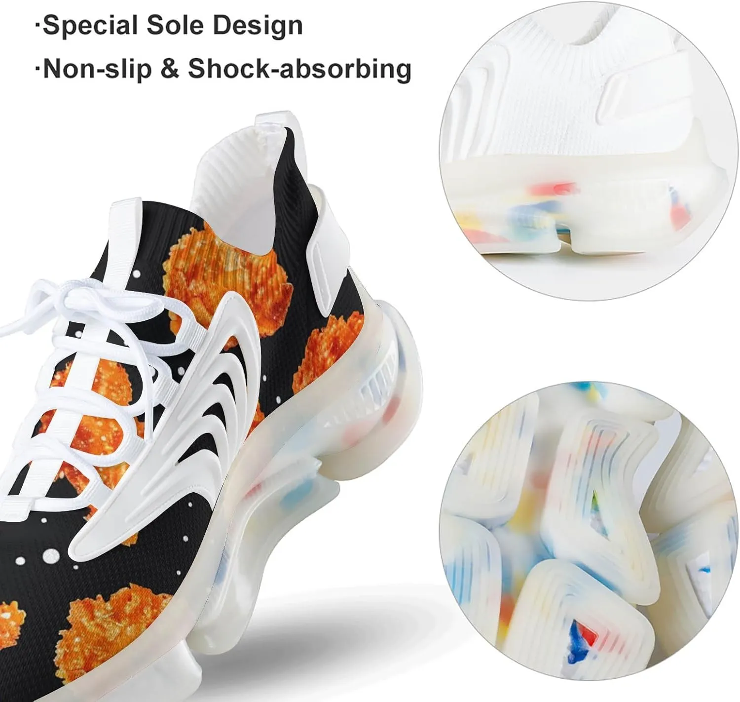 Fried Chicken Nuggets Men's Running Shoes Lightweight Walking Shoe Breathable Sneaker
