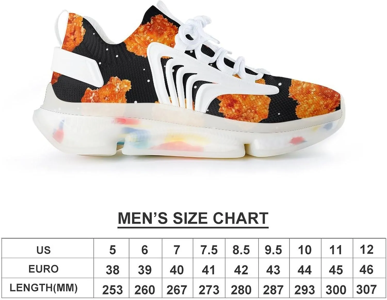 Fried Chicken Nuggets Men's Running Shoes Lightweight Walking Shoe Breathable Sneaker