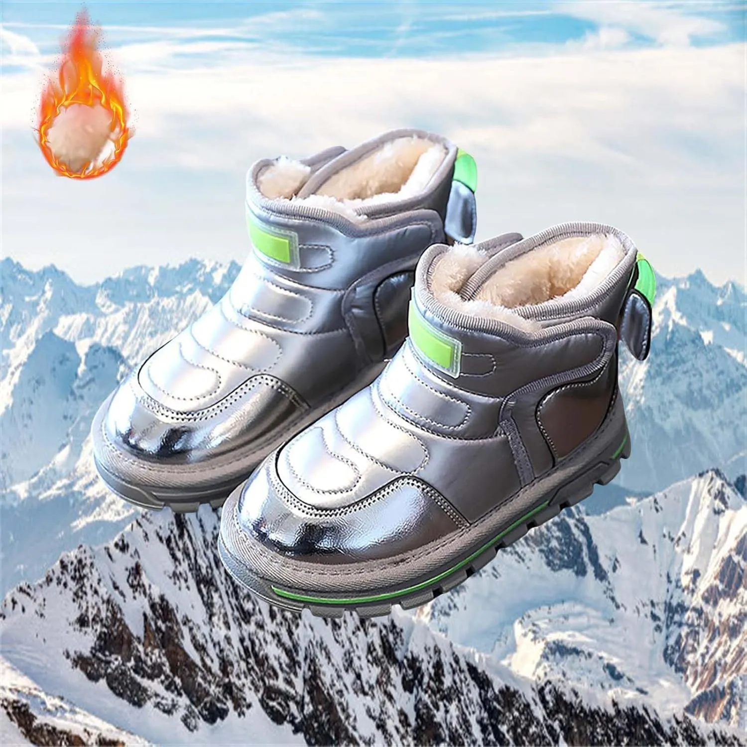 Girls Boots Kids Glitter Snow Boots Ankle Boots Baby Boys Girls Winter Warm Shoes Fleece Lined Snow Boots Toddler Shoes
