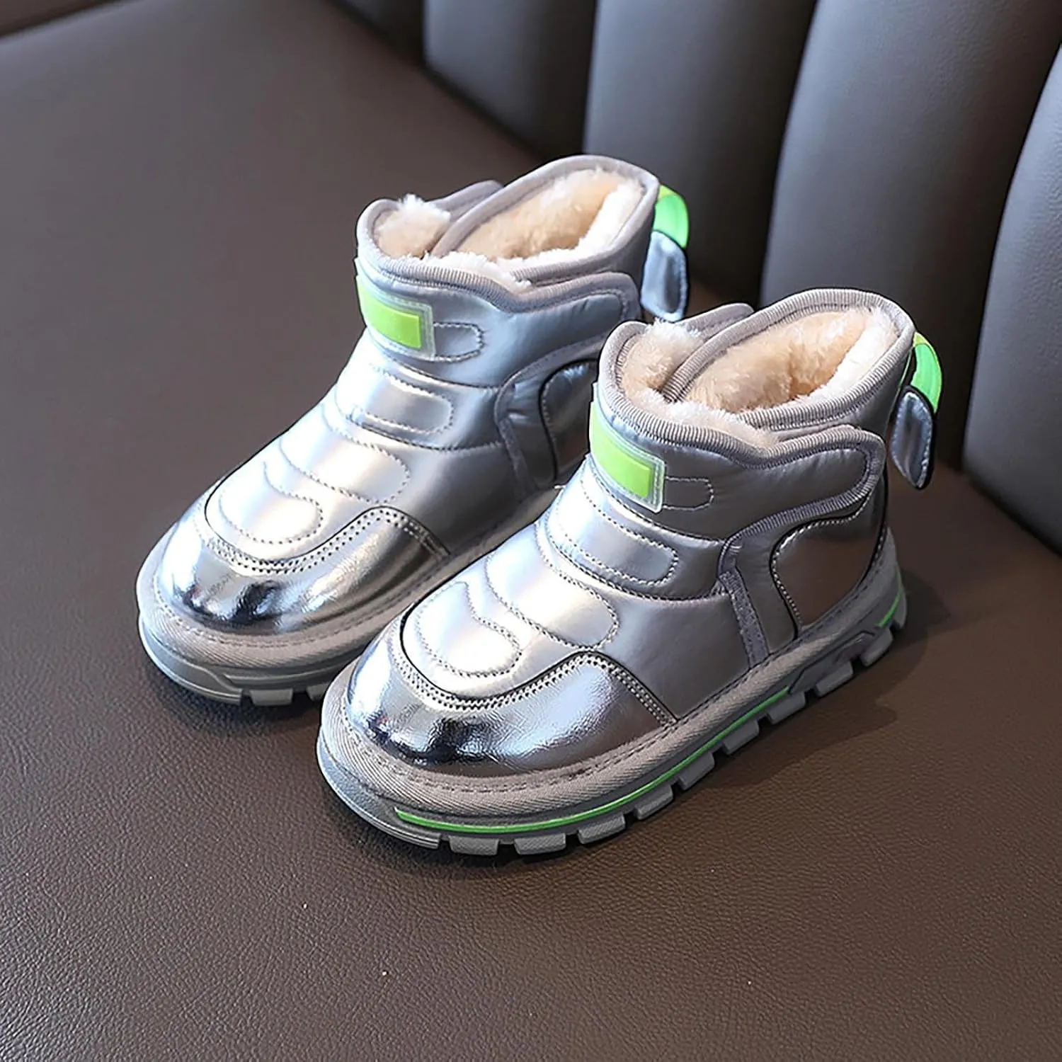 Girls Boots Kids Glitter Snow Boots Ankle Boots Baby Boys Girls Winter Warm Shoes Fleece Lined Snow Boots Toddler Shoes