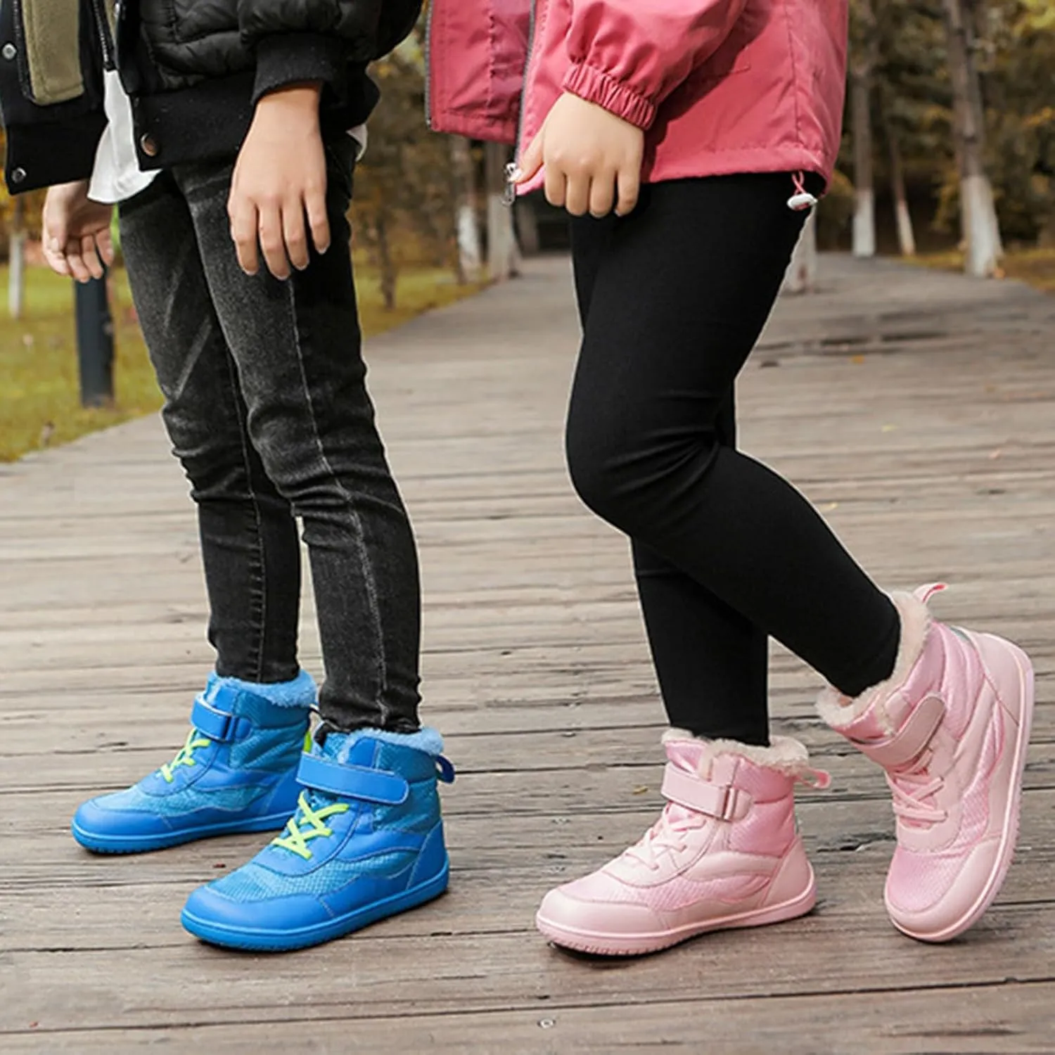 Girls Boys Barefoot Boots Shoes Kids Waterproof Ankle Winter Snow Boot Wide Toe Box Kids Barefoot Winter Boots Non Slip