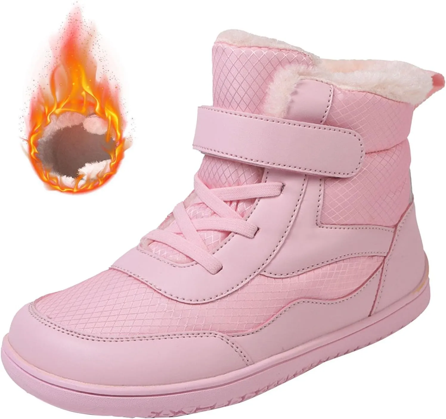 Girls Boys Barefoot Boots Shoes Kids Waterproof Ankle Winter Snow Boot Wide Toe Box Kids Barefoot Winter Boots Non Slip