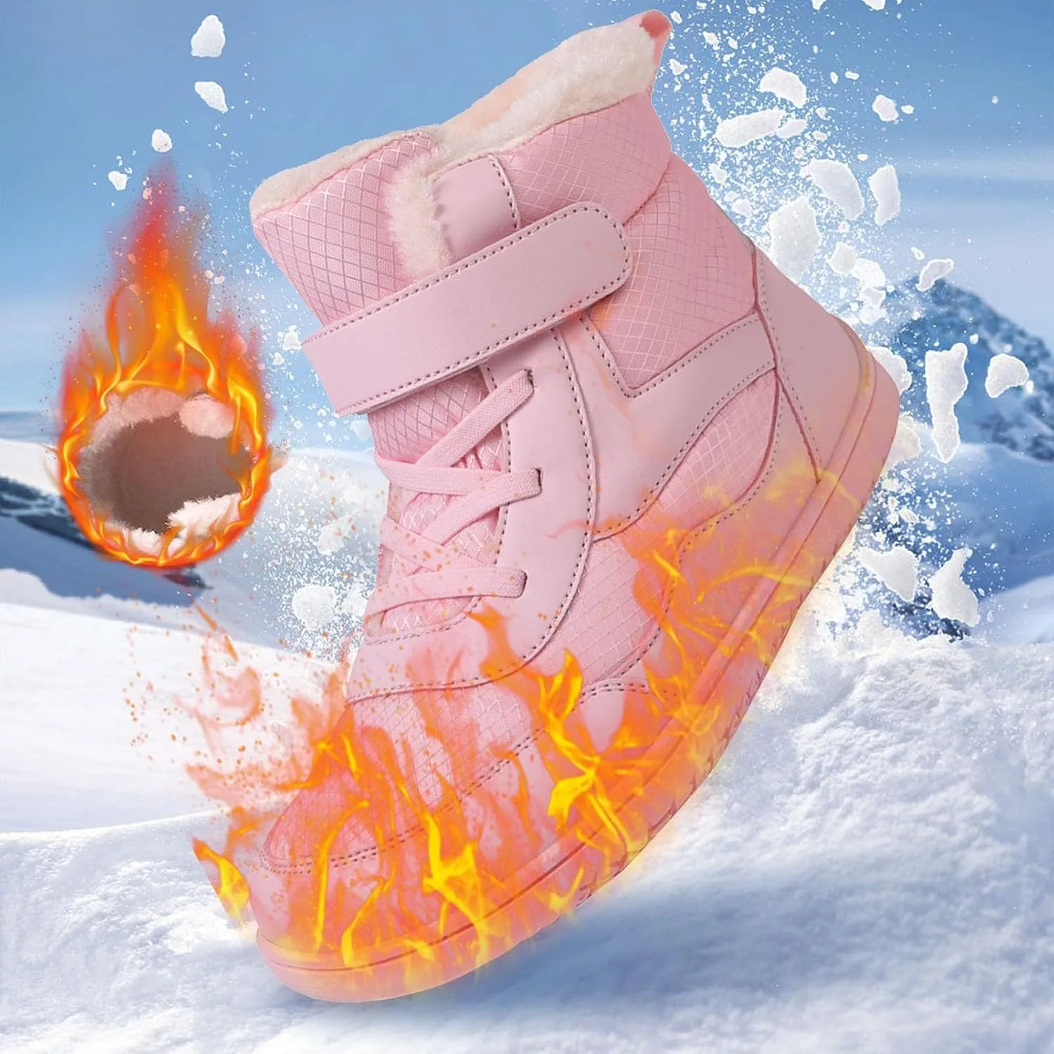 Girls Boys Barefoot Boots Shoes Kids Waterproof Ankle Winter Snow Boot Wide Toe Box Kids Barefoot Winter Boots Non Slip