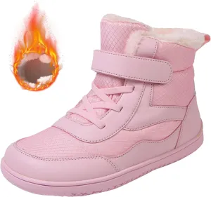 Girls Boys Barefoot Boots Shoes Kids Waterproof Ankle Winter Snow Boot Wide Toe Box Kids Barefoot Winter Boots Non Slip