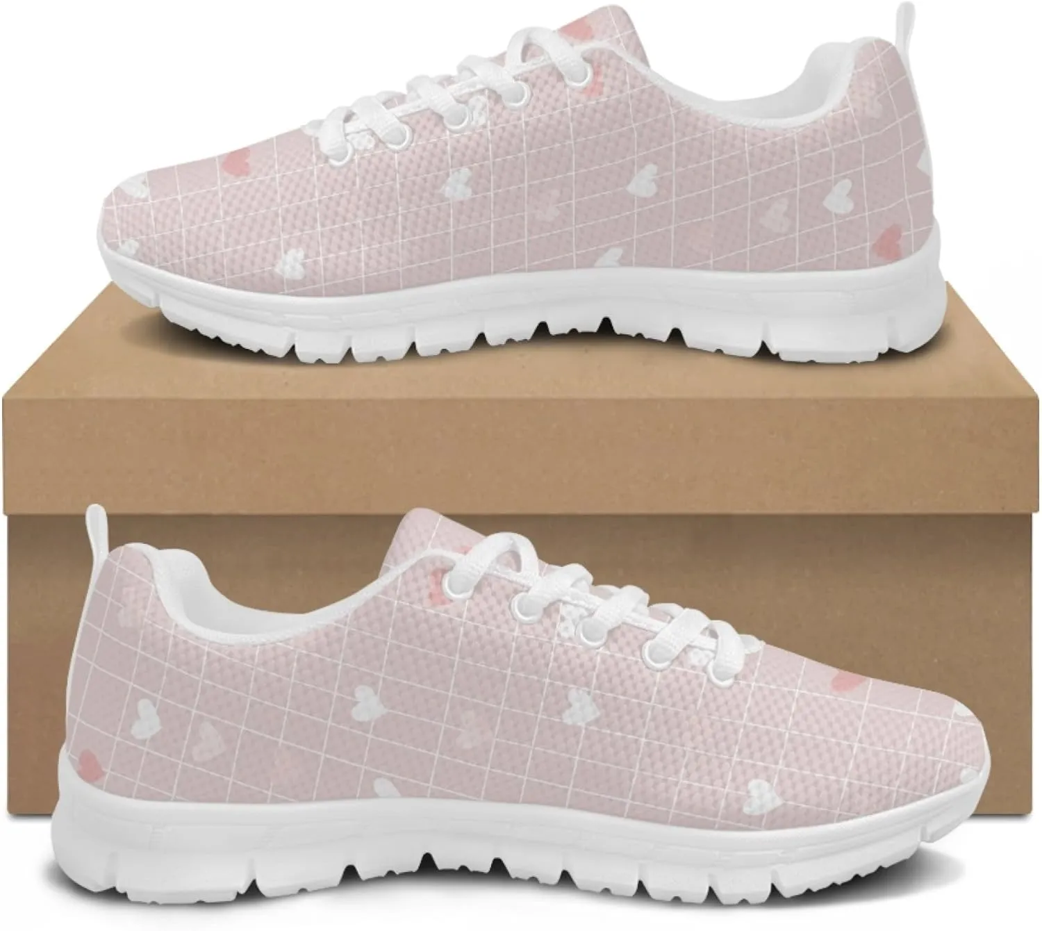 Girls Sports Trainer Running Shoes Womens Causal Travel Running Sneaker Walking Low Heel Lace up Breathable Flexible