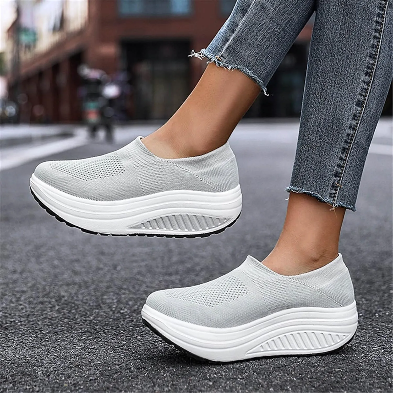 Gym Shoes for Women Weight Lifting Non Slip Work Shoes Women Size 11 Nurse Shoes for Women Comfortable Wide Women's Fashion Sneakers Lace-Up Woven Knit Upper Tenis OrtopéDicos De Mujer
