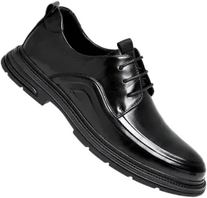 Handmade Men's Derby Shoes - Formal Business Casual Oxfords Wedding Prom Party Footwear with Non-Slip Durable Rubber Sole