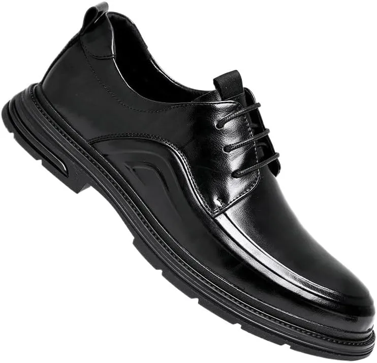 Handmade Men's Derby Shoes - Formal Business Casual Oxfords Wedding Prom Party Footwear with Non-Slip Durable Rubber Sole