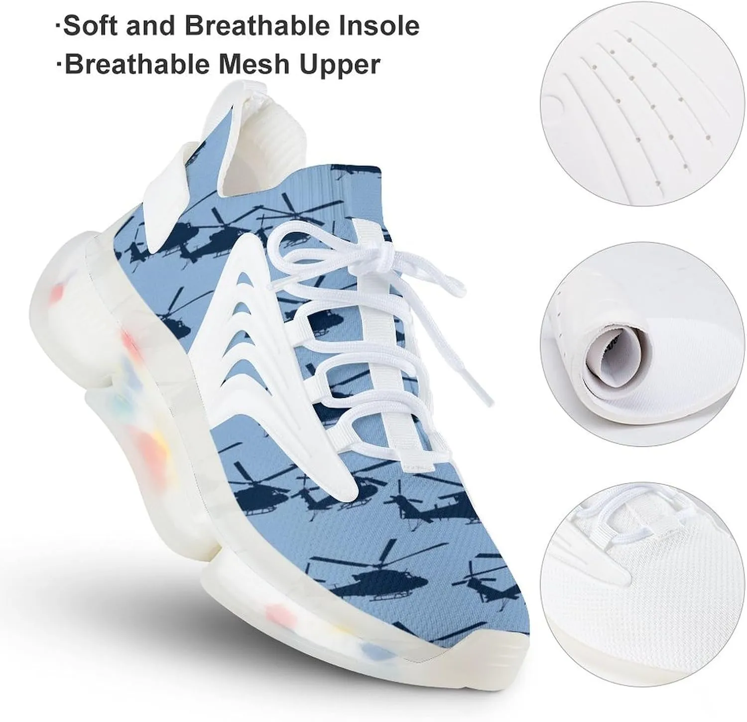 Helicopter Men's Running Shoes Lightweight Walking Shoe Breathable Sneaker