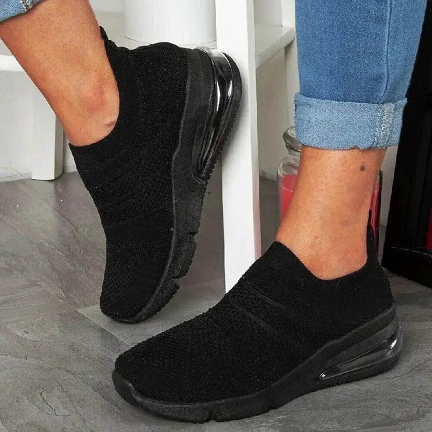 High Top Sneakers for Women Arch Support Zapatos De Mujer para Correr Non Slip Winter Shoes for Women Women's Fashion Sport Breathable Mesh Platform Sneakers Women's Slip On Shoes