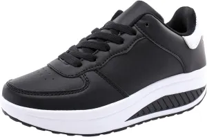 High Top Sneakers for Women Wide Width Walking Shoes for Women with Arch Support and Comfort Wide Nurses Tennis Shoes for Women Comfortable Non Slip All Black Womens Running Shoes Slip On Sneakers