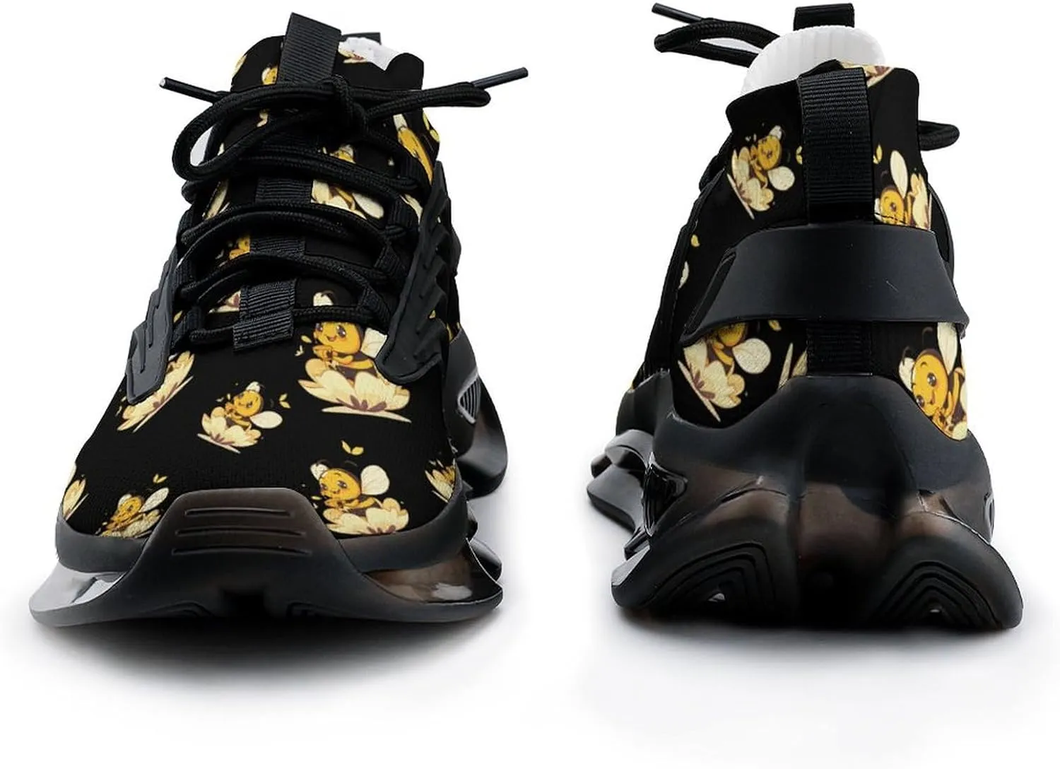 Honey Bee Flower Men's Running Shoes Lightweight Walking Shoe Breathable Sneaker
