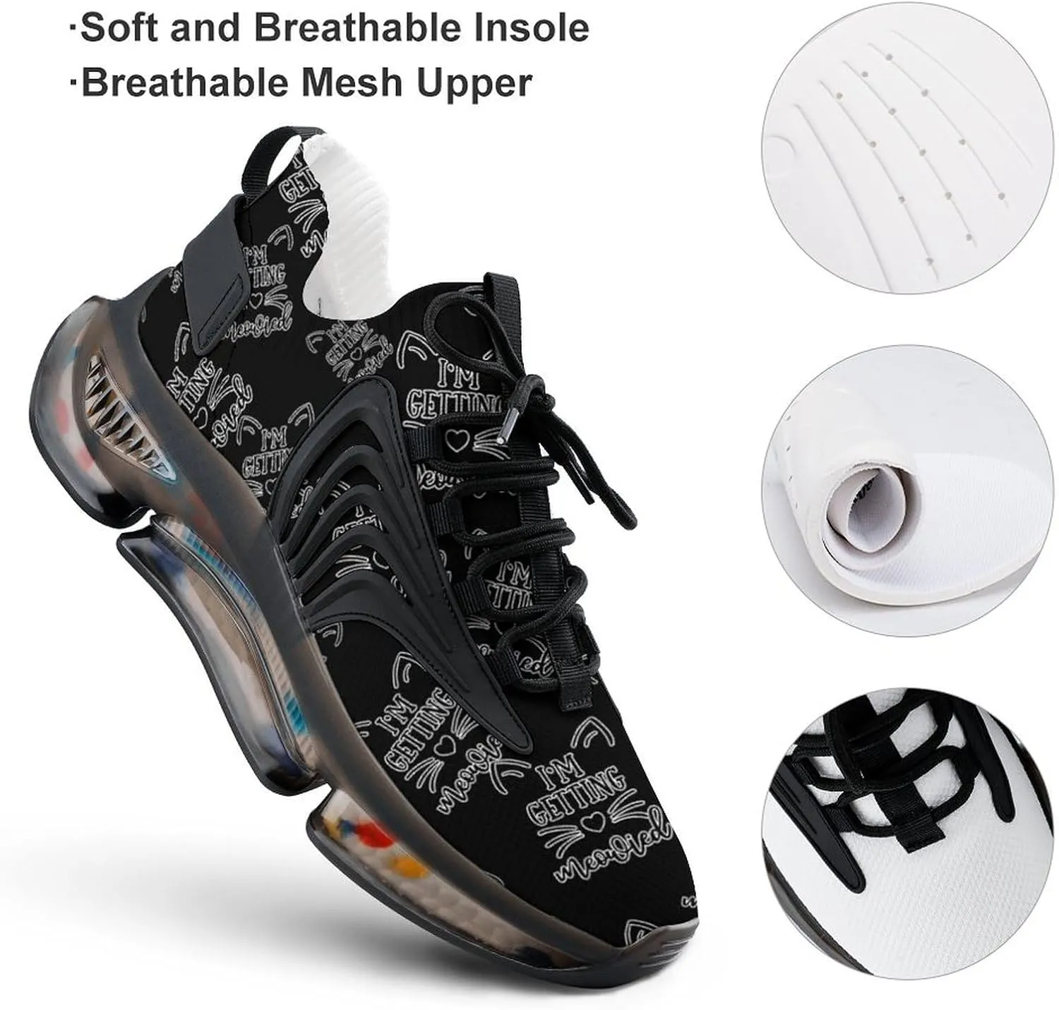 I'm Getting Meowied Men's Running Shoes Lightweight Walking Shoe Breathable Sneaker