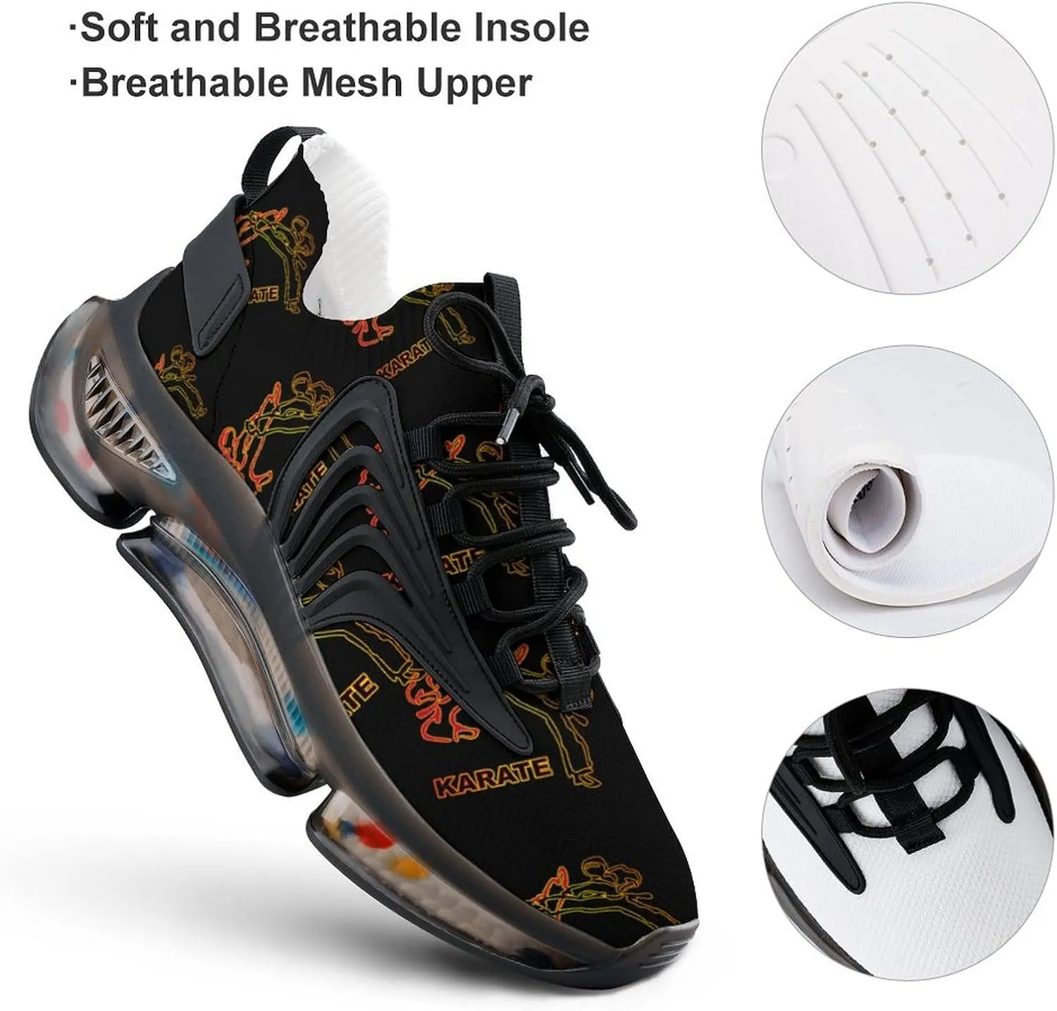 Karate Men's Running Shoes Lightweight Walking Shoe Breathable Sneaker