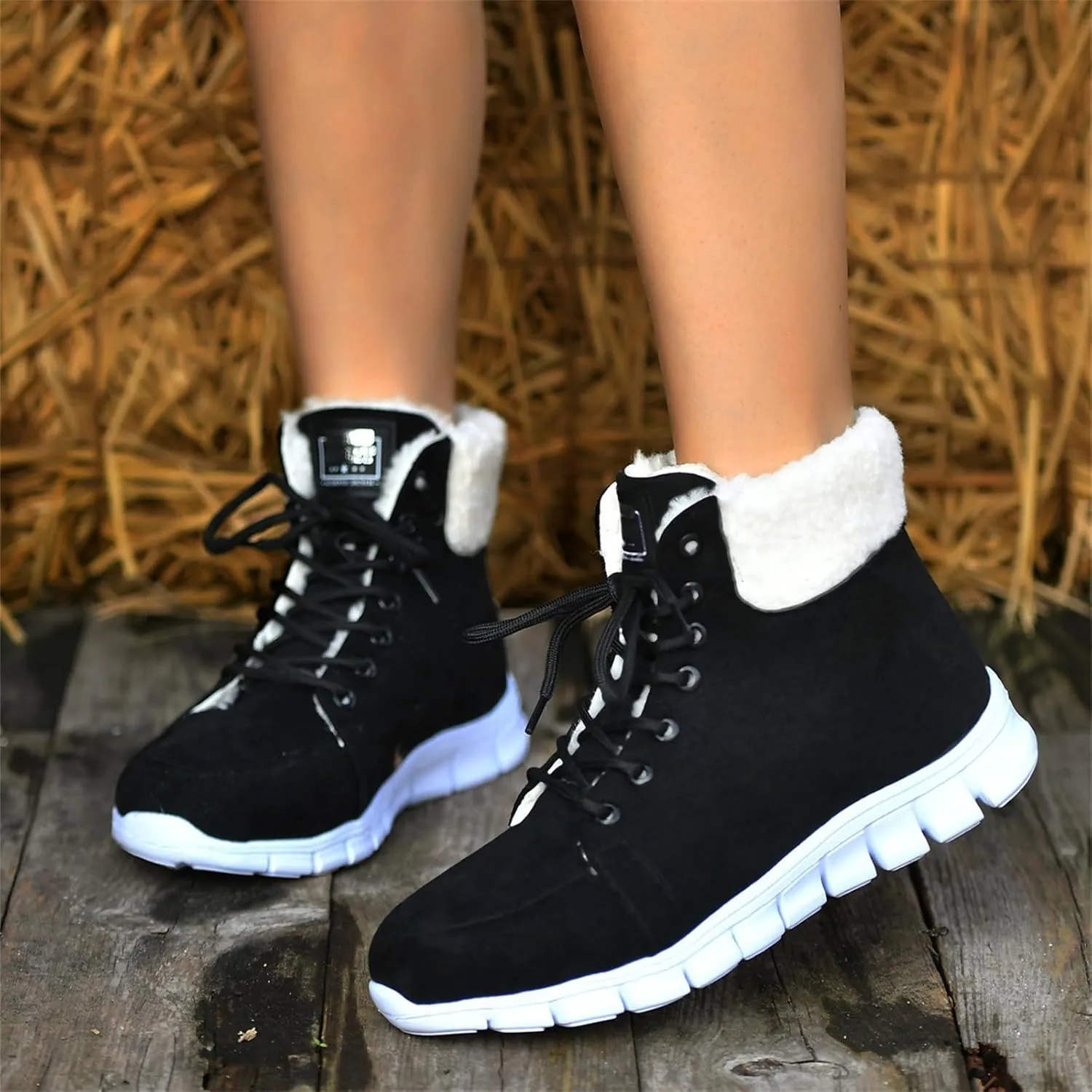 Ladmiple Snow Boots For Women 2023 Trendy Winter Warm Ankle Booties Fur Lined Anti-Slip Outdoor Slip On Comfortable Warm Shoe