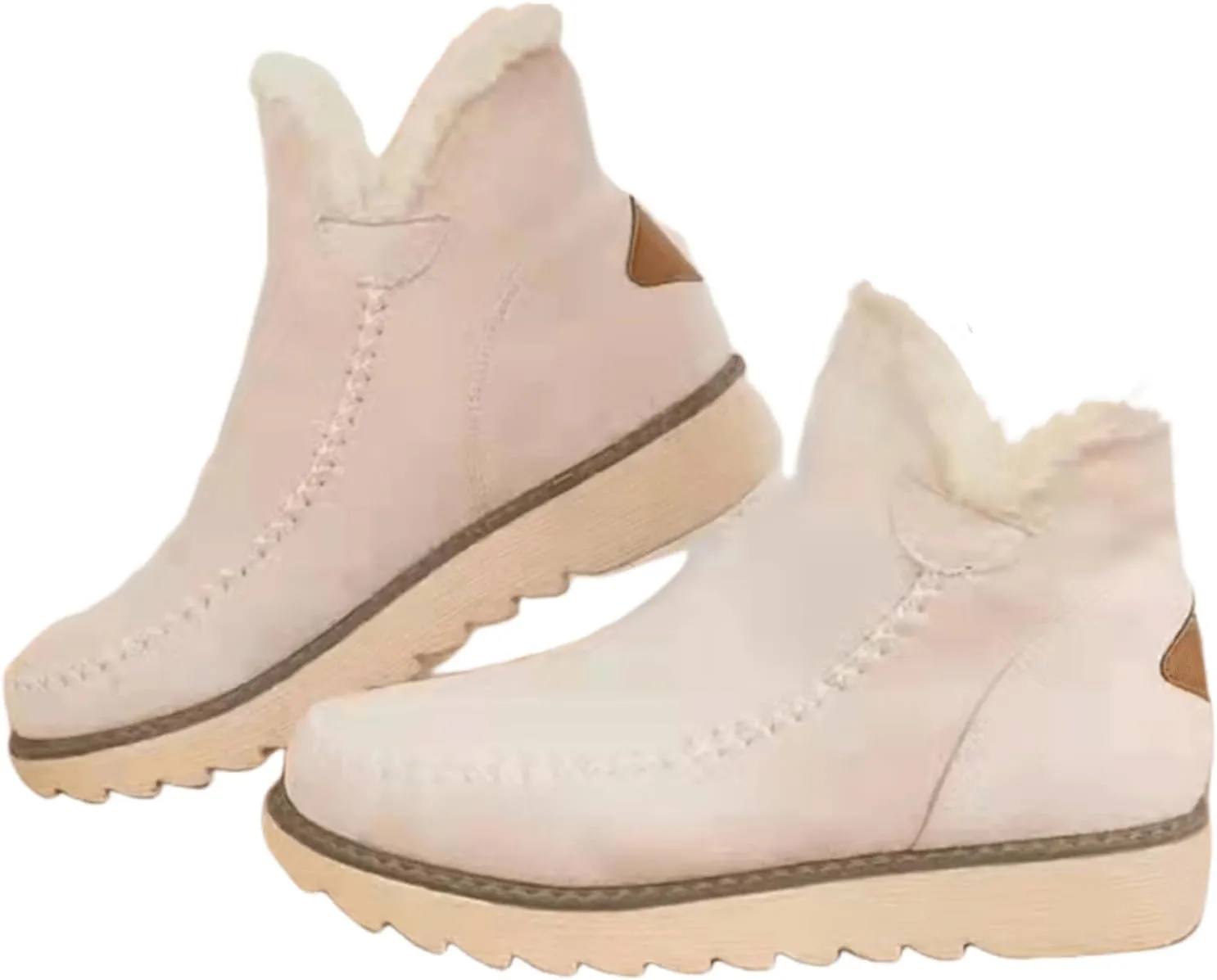 Ladmiple Trending Winter Boots For Women 2024 Snow Boots Warm Fur Lined Anti-Slip Ankle Booties Outdoor Slip On Loafers Shoes