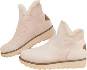 Ladmiple Trending Winter Boots For Women 2024 Snow Boots Warm Fur Lined Anti-Slip Ankle Booties Outdoor Slip On Loafers Shoes