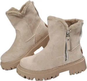 Ladmiple Trending Winter Boots For Women 2024 Warm Fur Lined Snow Boots Outdoor Short Ankle Booties Slip On Loafers Shoes