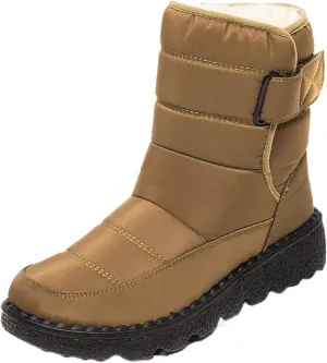 Lausiuoe Snow Boots For Women Waterproof Insulated Wide Width Winter Fur Lined Warm Slip On Ankle Booties Outdoor Shoes
