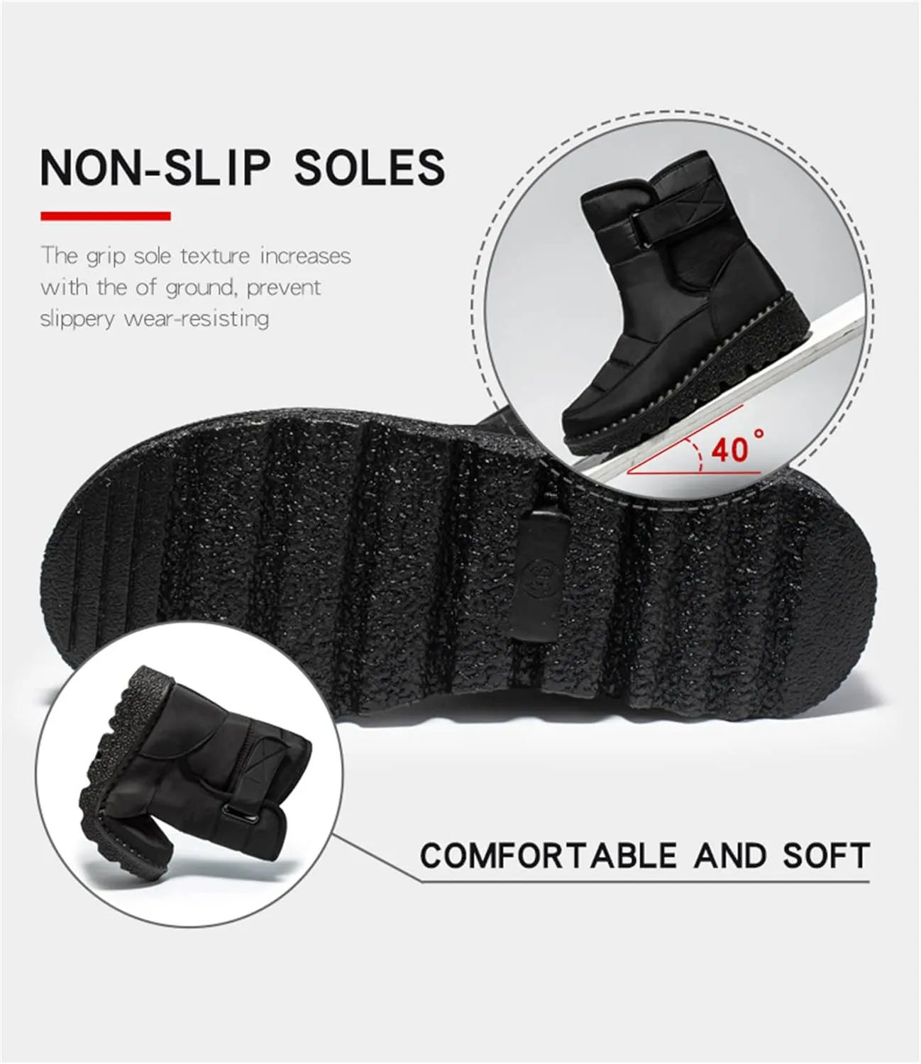 Lausiuoe Snow Boots For Women Waterproof Insulated Wide Width Winter Fur Lined Warm Slip On Ankle Booties Outdoor Shoes