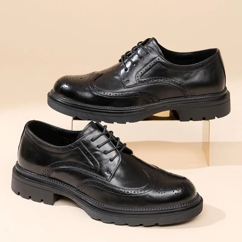 Leather Business Brogue Handmade Formal Oxfords Shoe for Men for Office Classic Business Party Shoes