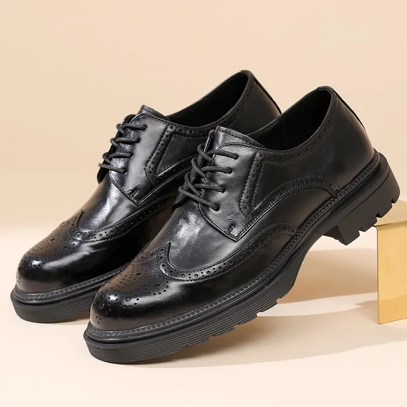 Leather Business Brogue Handmade Formal Oxfords Shoe for Men for Office Classic Business Party Shoes