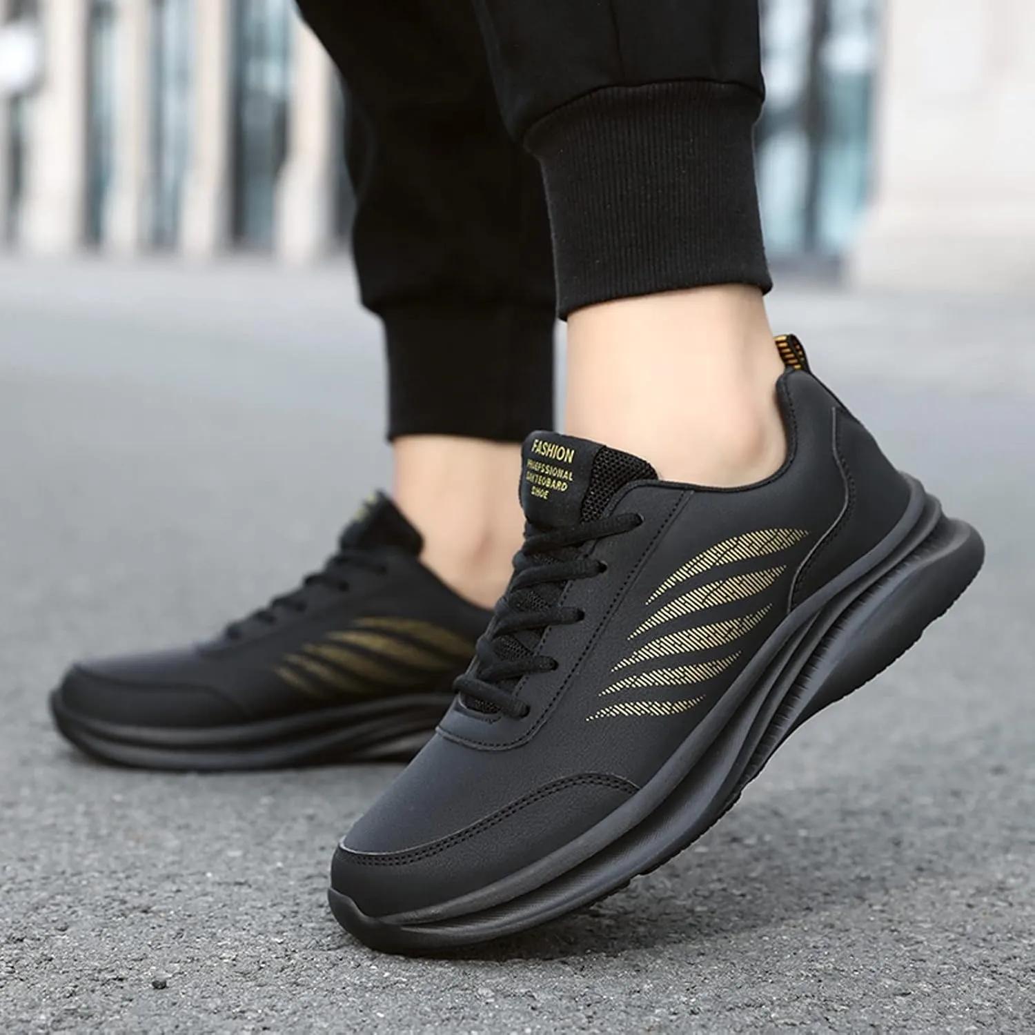 Lightweight Shoes Mens Shoes Casual Leather Laace Up Solid Color Casual Fashion Simple Running