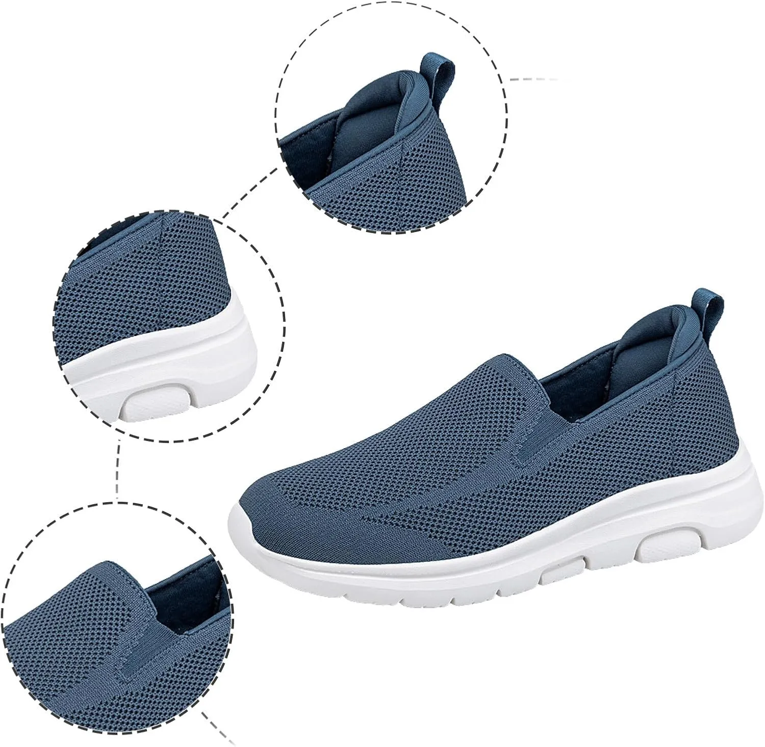Lightweight Work Shoes for Men Lightweight Breathable Walking Shoe Gym Tennis Hook and Loop Orthopedic Sneakers