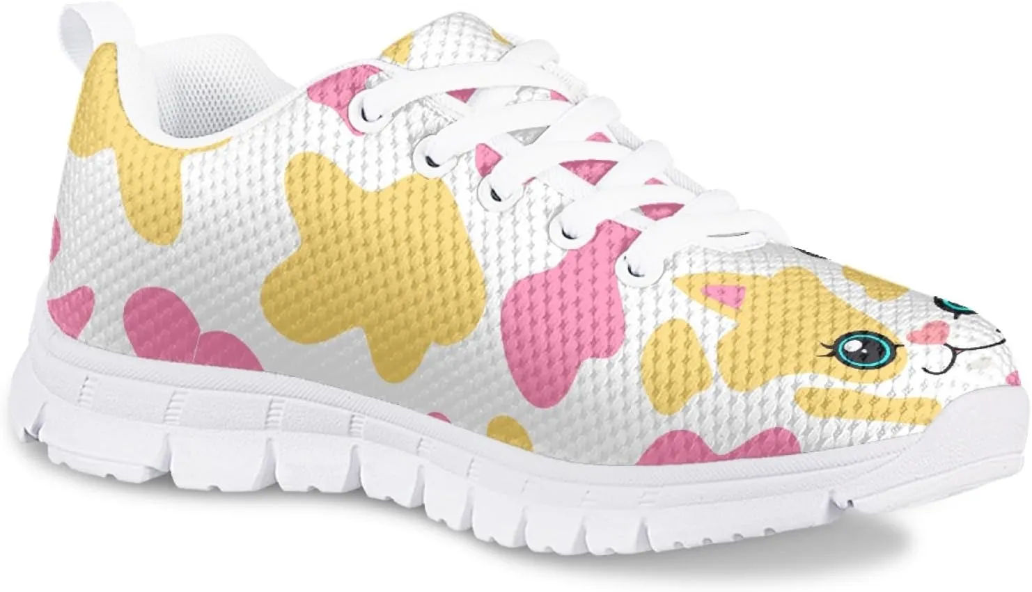 MARSVOVO Boys Girls Walking Shoes Non Slip Flexible Athletic Lightweight Breathable Printed Sneakers for Kids Black White Sole Most Comfortable Classic Casual Fashion Sports Kids Running Shoes