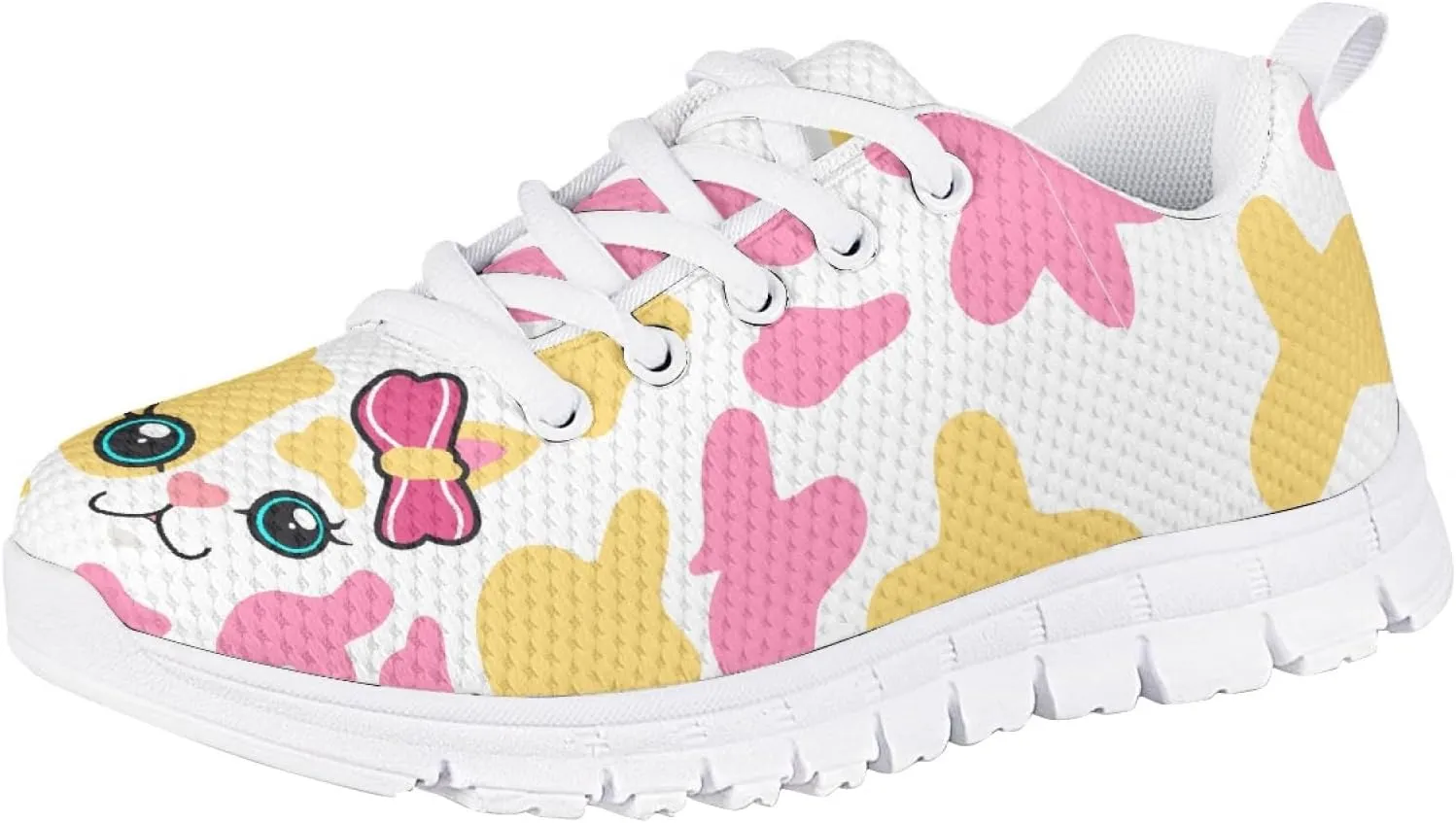 MARSVOVO Boys Girls Walking Shoes Non Slip Flexible Athletic Lightweight Breathable Printed Sneakers for Kids Black White Sole Most Comfortable Classic Casual Fashion Sports Kids Running Shoes