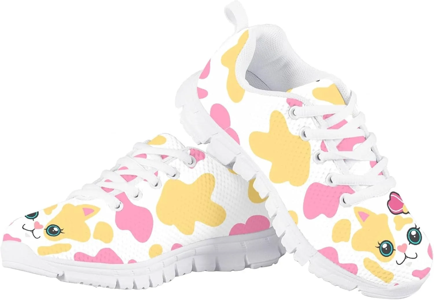 MARSVOVO Boys Girls Walking Shoes Non Slip Flexible Athletic Lightweight Breathable Printed Sneakers for Kids Black White Sole Most Comfortable Classic Casual Fashion Sports Kids Running Shoes