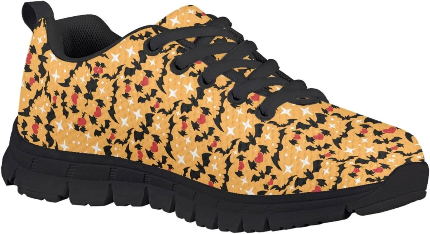 MARSVOVO Boys Girls Walking Shoes Non Slip Flexible Athletic Lightweight Breathable Printed Sneakers for Kids Black White Sole Most Comfortable Classic Casual Fashion Sports Kids Running Shoes