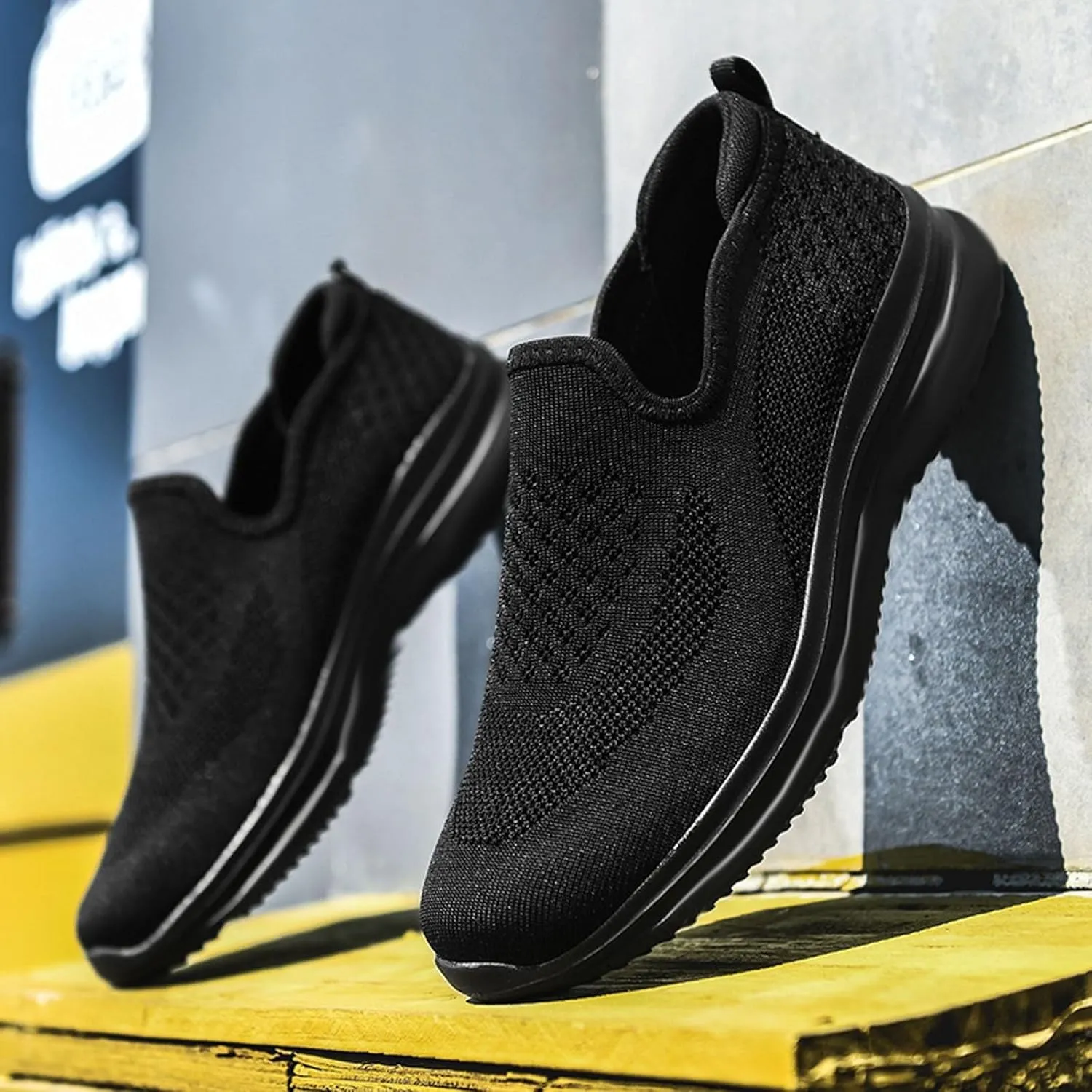 Memory Foam Versatile Shoes for Men Lightweight Breathable Walking Shoe Gym Tennis Lightweight Minimalist Shoes