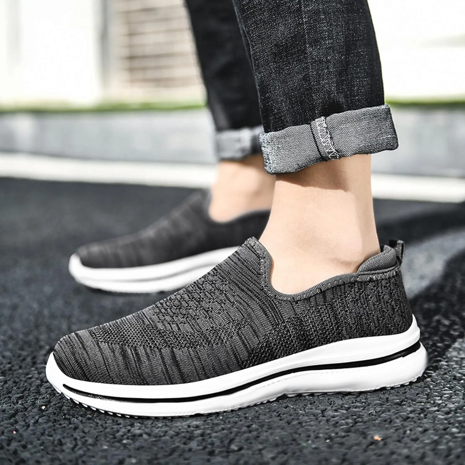 Memory Foam Versatile Shoes for Men Lightweight Breathable Walking Shoe Gym Tennis Lightweight Minimalist Shoes