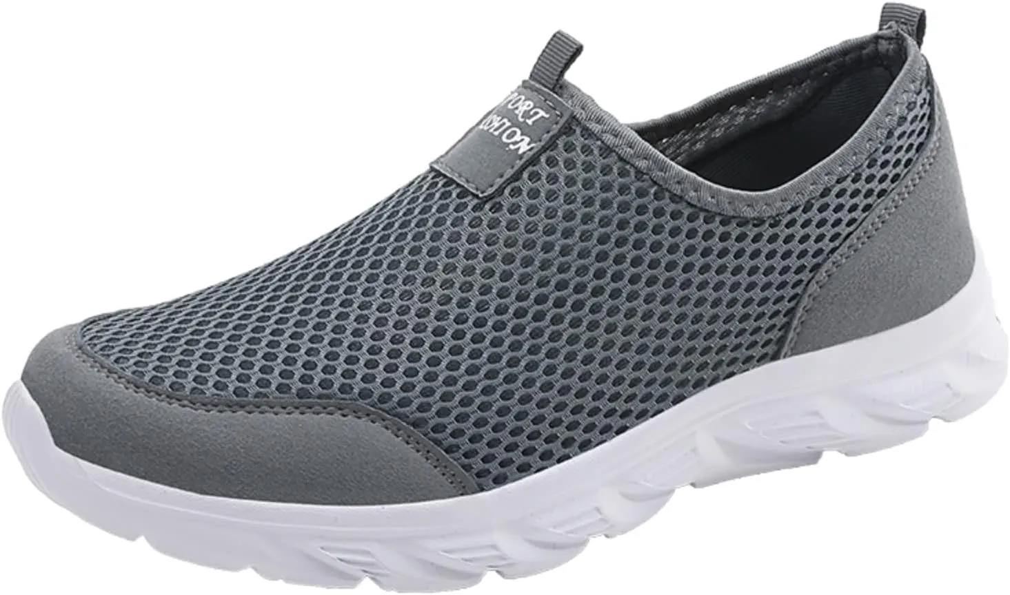Men Breathable Mesh Walking Shoes Summer Lightweight Comfortable Casual Slip on Shoe Non Slip Mens Running Sneakers Men's Comfort All Day Sole Summer Athletic Sneaker