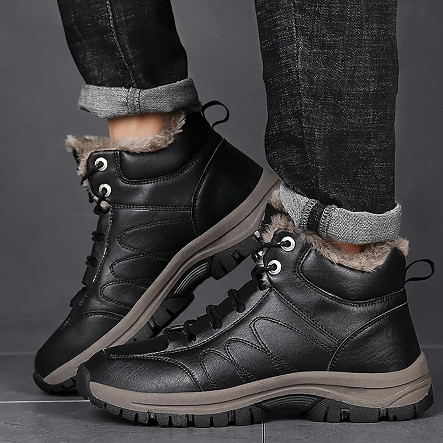 Men Work Boots Composite Toe Hiking Sneakers Ankle Booties Womens Working Shoes Non-Slip Platform Shoes Composite Toe Botas Hike Grounded Footwear