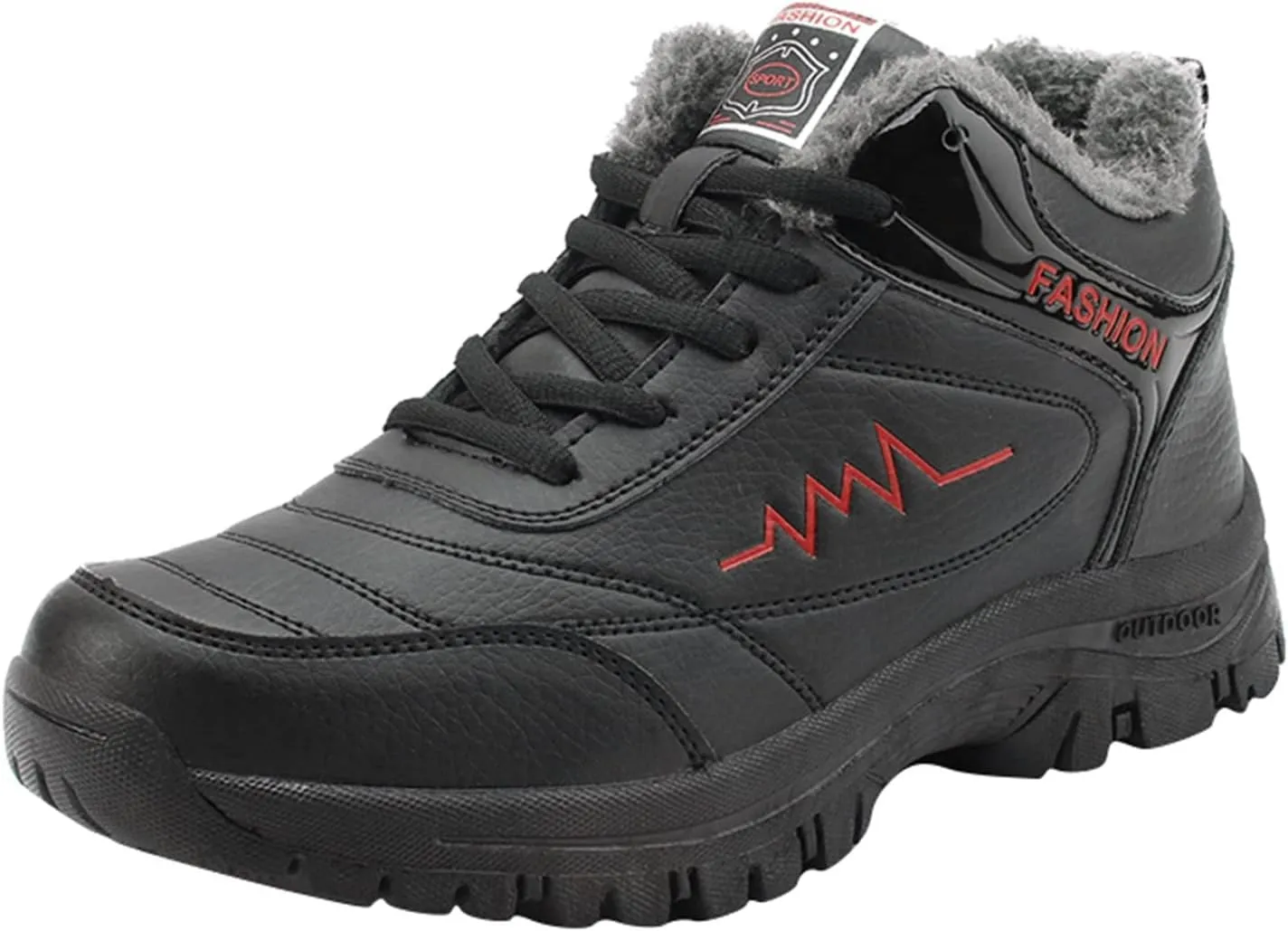Men Work Boots Composite Toe Hiking Sneakers Warm Ankle Safety Shoes for Women Slip Resistant Slip On Platform Shoes Lightweight Comfortable Hike Grounded Footwear