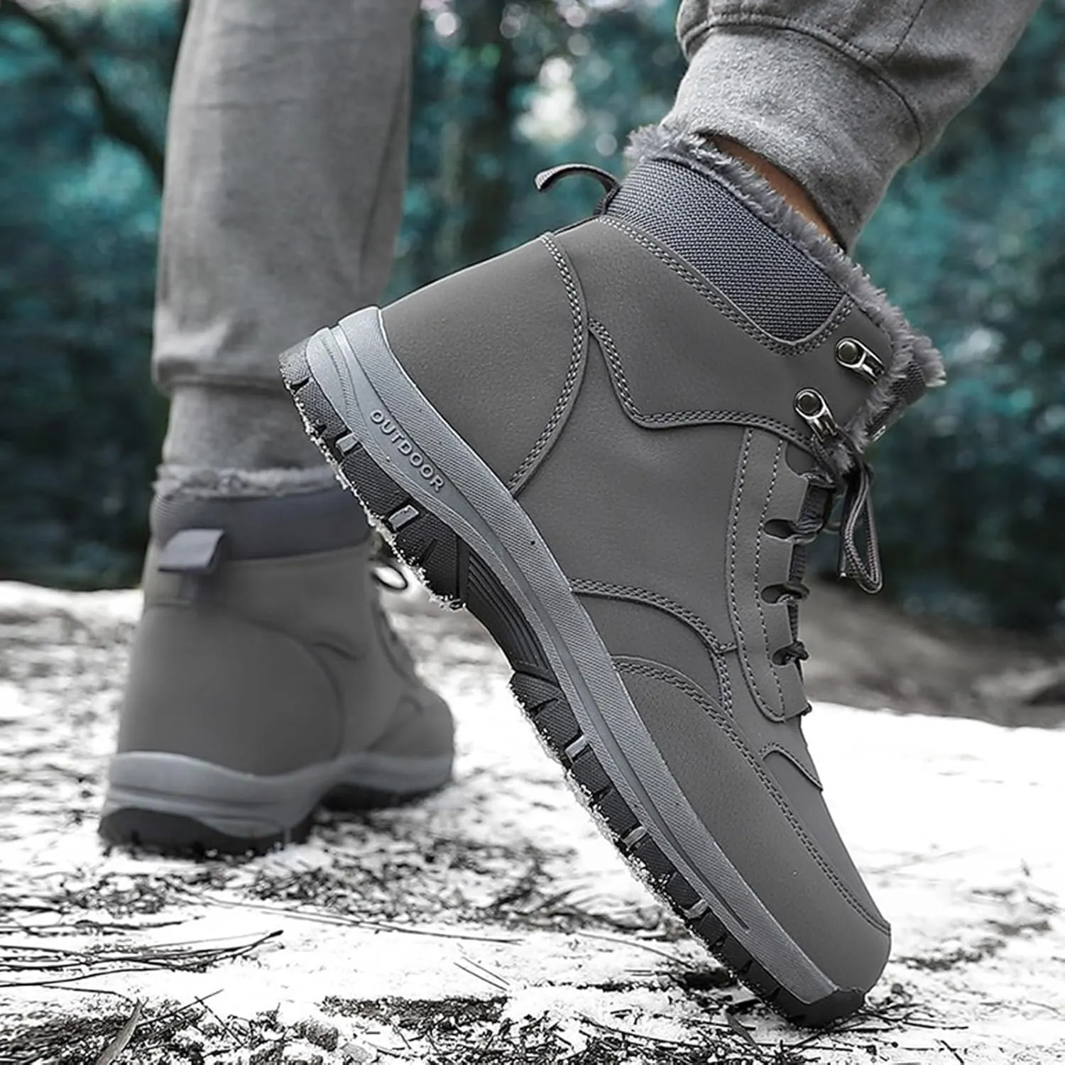 Men Work Boots Waterproof Hiking Sneakers Boot with Comfort Women's Working Shoes Wide Width Work Botas Soft Toe Non Slip Rubber Sole Hike Grounded Footwear